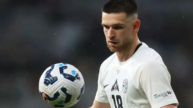 Zan Vipotnik playing for Slovenia in March