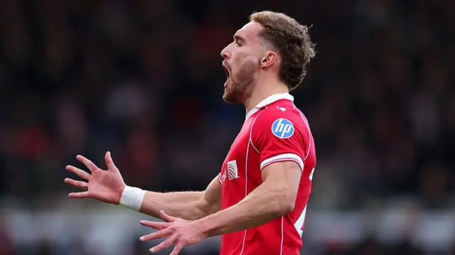 Sam Smith in action for Wrexham 