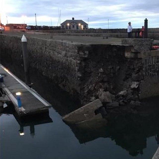 Banff harbour collapse