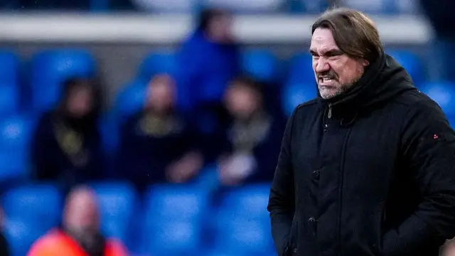 Daniel Farke on the touchline