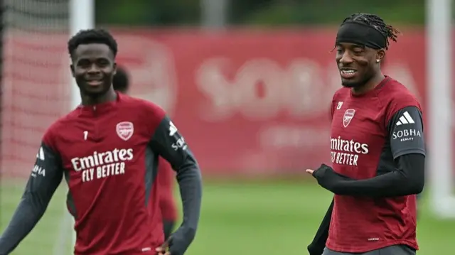Bukayo Saka and Noni Madueke