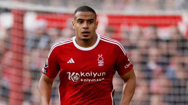 Murillo of Nottingham Forest running during the Premier League match between Nottingham Forest and Manchester City at City Ground