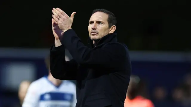 Coventry manager Frank Lampard applauds the away support at Loftus Road