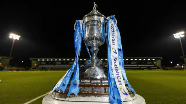 The Scottish Cup trophy during a Scottish Gas Men's Scottish Cup match between St Mirren and Hearts at the SMiSA Stadium,