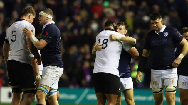 Scotland players at full-time