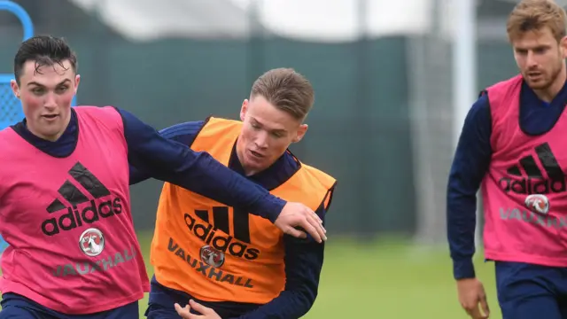 John Souttar (left), Scott McTominay (centre) and Stuart Armstrong (right)