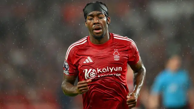 Anthony Elanga in action for Nottingham Forest