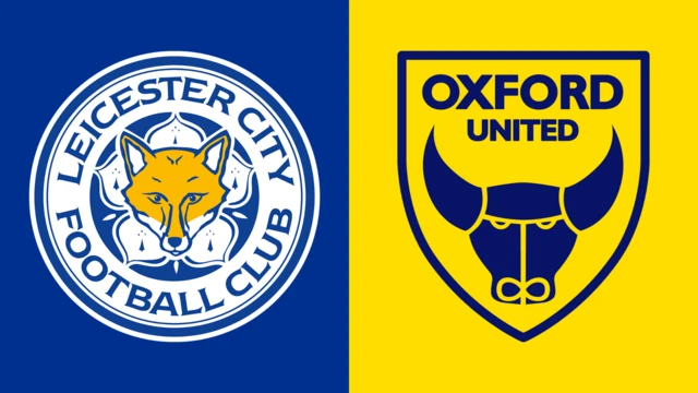 Side-by-side of Leicester City and Oxford United club badges