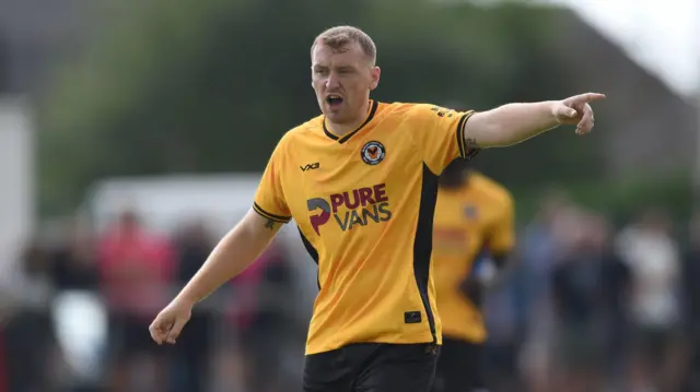 Luke Jephcott in action for Newport County