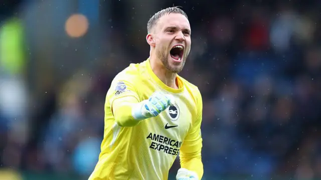 Goalkeeper Bart Verbruggen celebrates