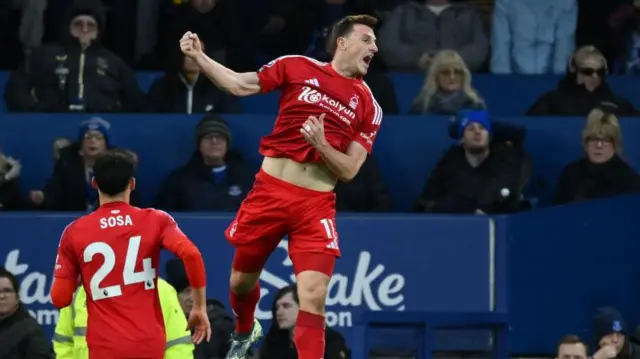 Chris Wood celebrates a goal