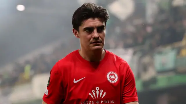 Shaun Want in action for Larne