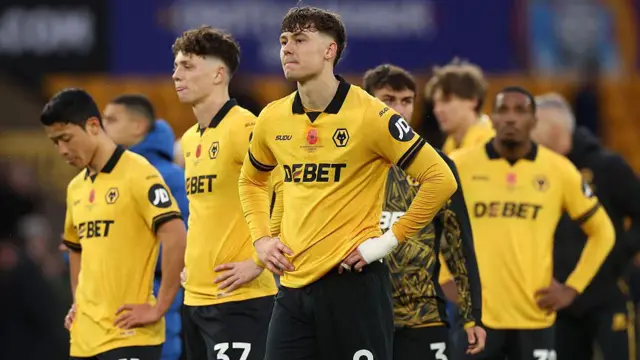 Wolves players after the loss 