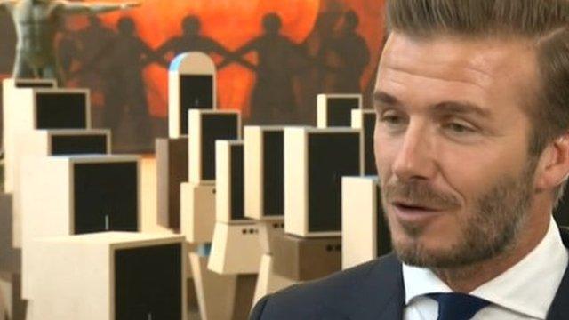 David Beckham speaking to the BBC's Laura Trevelyan in New York