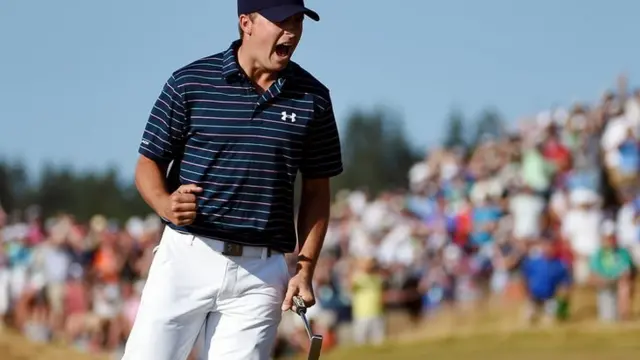 Jordan Spieth celebrates