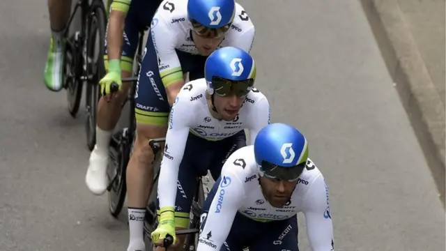 Orica Greenedge during the team time trial