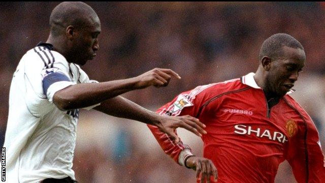 Dwight Yorke (right) and Sol Campbell (left)