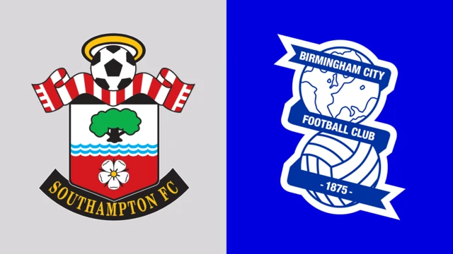 Side-by-side of Southampton and Birmingham City club badges