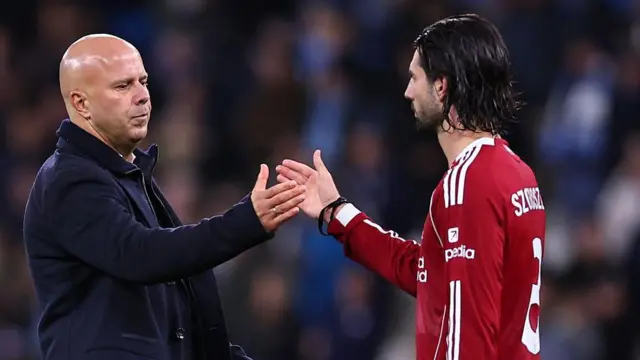 Arne Slot and Dominik Szobozslai