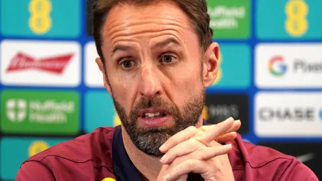 Gareth Southgate speaks at a press conference