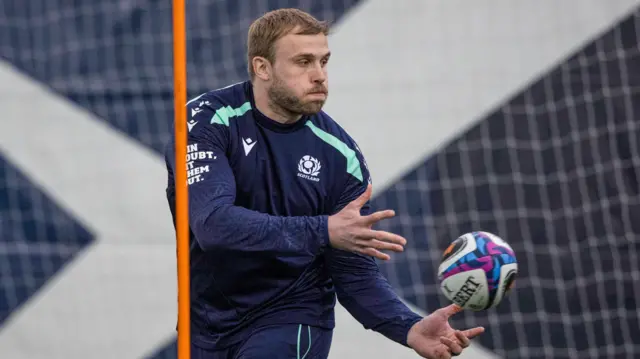 Jonny Gray in Scotland training