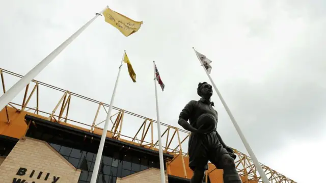 Billy Wright statue outside Molineux, home of Wolves