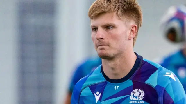 Harry Paterson during a Scotland Men's Rugby training session at the Oriam