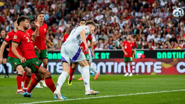 Scotland's Scott McTominay scores against Portugal