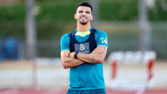 Dominic Solanke of Bournemouth during a pre-season training session at Dignity Health Sports Park on July 16, 2024