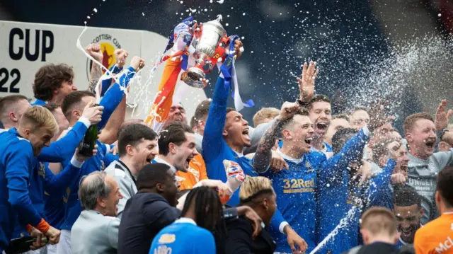 Rangers lift Scottish Cup trophy in 2022