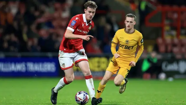 Harry Ashfield in action against Wolves Under-21s