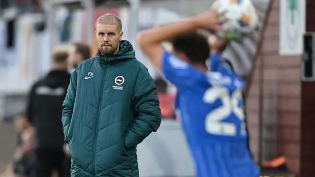 Brighton Head Coach Fabian Hurzeler looks on