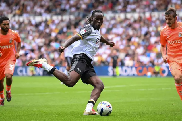 David Ozoh playing for Derby vs Coventry City.