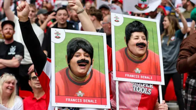 Southampton fans dressed as Southampton hero Francis Benali