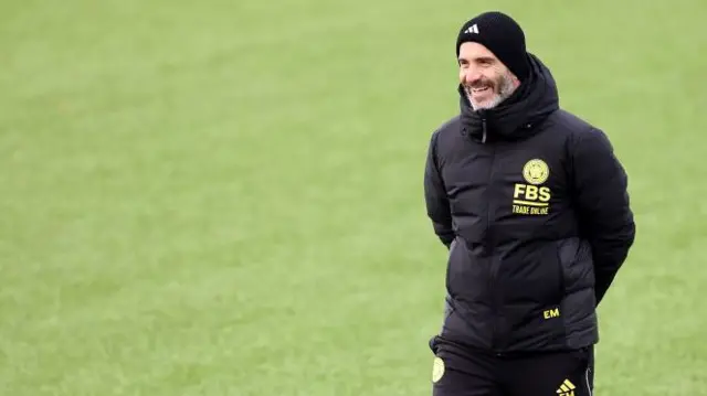 Enzo Maresca during a training session at Leicester City