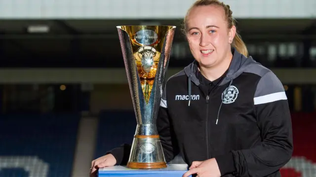 Motherwell Women's Georgie Rafferty is pictured during the SSE Women's Scottish Cup Semi-Final Preview at Hampden Park