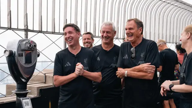 Phil Thompson, Ian Rush, Robbie Fowler and Natasha Dowie