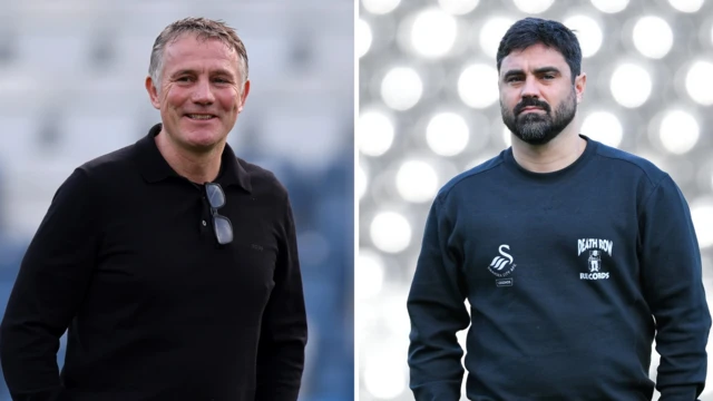 Wrexham manager Phil Parkinson and Swansea City head coach Vitor Matos 