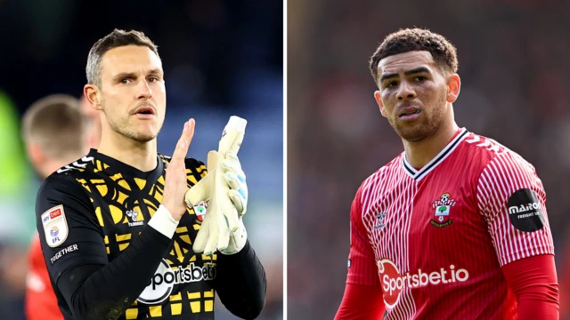 Southampton players Alex McCarthy and Che Adams