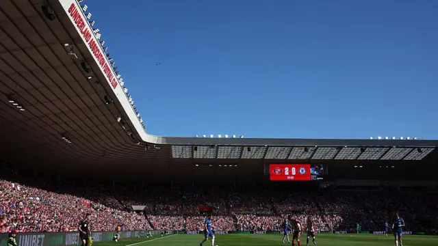 General view inside the Stadium of Light