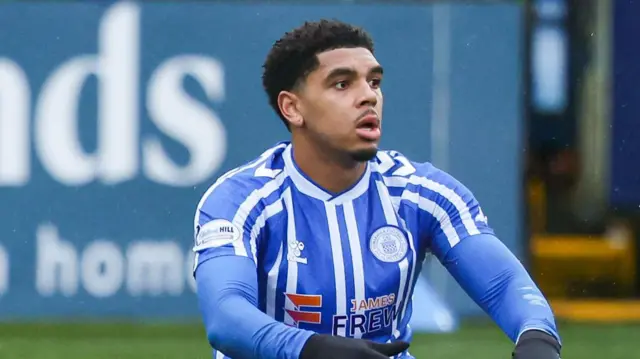 Kilmarnock's Tyreece John-Jules during a Premiership match between Kilmarnock and Celtic at Rugby Park
