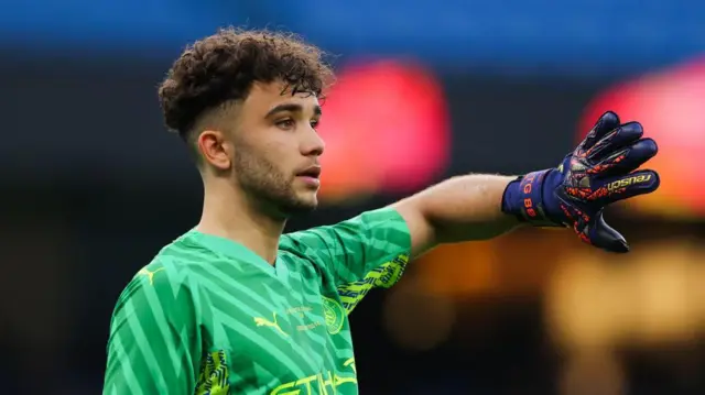 Goalkeeper True Grant during a game for Manchester City's youth team