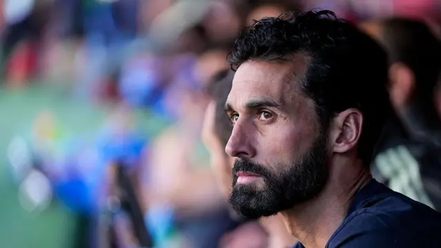Fulham head coach Alvaro Arbeloa looks on at the action