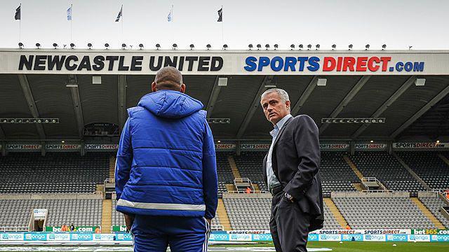 Jose Mourinho looks around St James' Park before Chelsea's game against Newcastle United on 26 September, 2015
