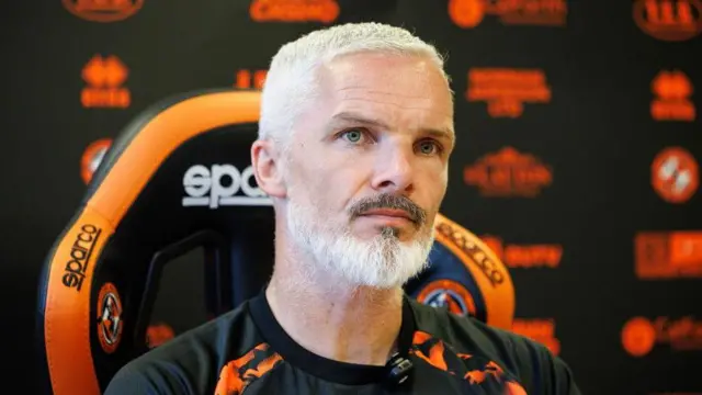 Jim Goodwin at a Dundee United press conference