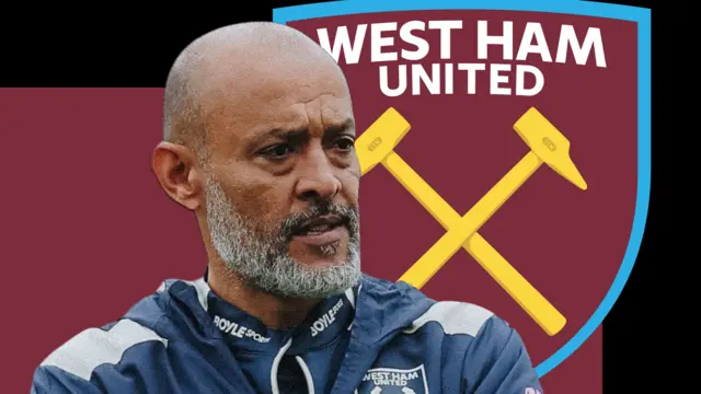 West Ham badge with Nuno Espirito Santo