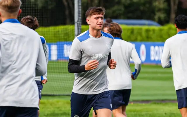 Mikey Moore in Rangers training