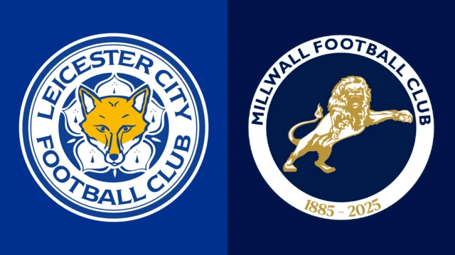 The club badges of Leicester City and Millwall side by side