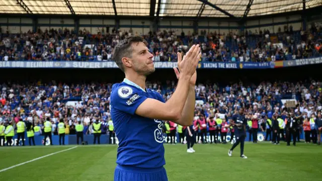 Cesar Azpilicueta applauds Stamford Bridge 