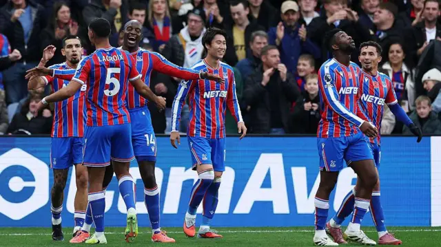 Crystal Palace players celebrate 